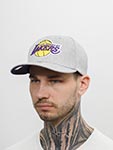 Бейсболка MITCHELL NESS арт. HHSS3273-LALYYPPPGYHT Los Angeles Lakers NBA (светло-серый)